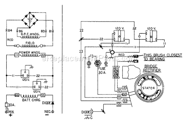 Page F Diagram and Parts List for 8747-0  Briggs and Stratton Generator